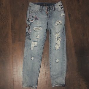 Floral angel kiss denim jeans